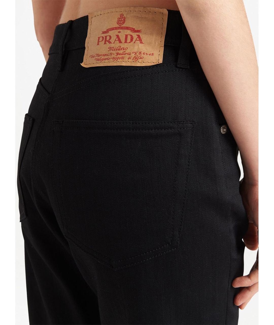 PRADA Черные хлопковые прямые джинсы, фото 4