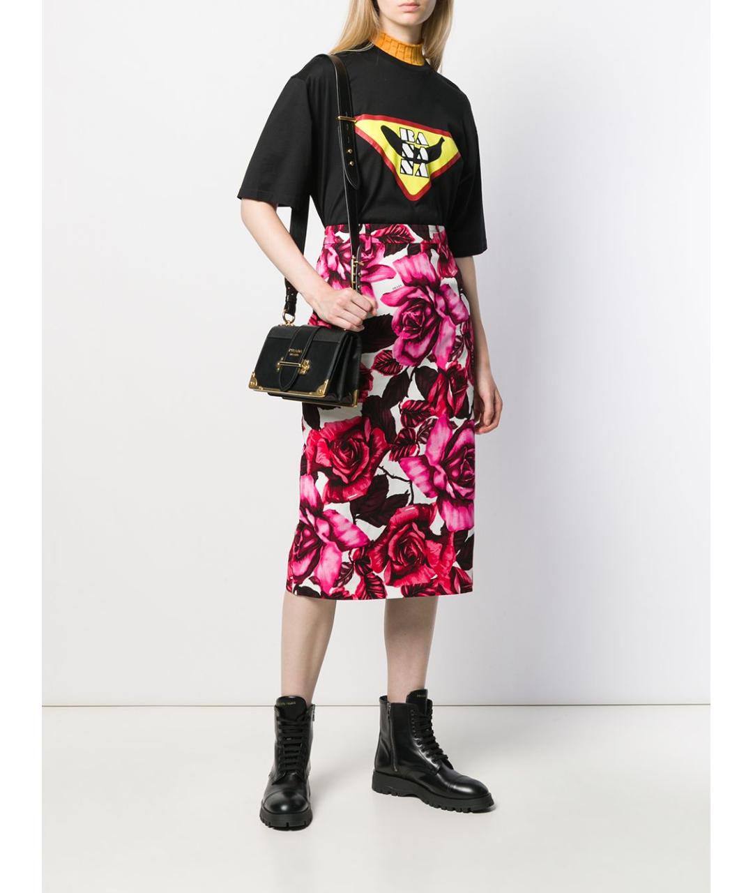 PRADA Мульти хлопковая юбка миди, фото 2