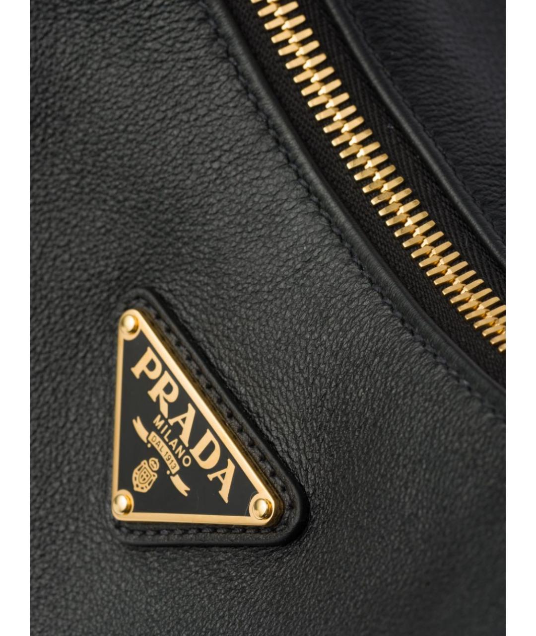 PRADA Черная кожаная сумка через плечо, фото 5