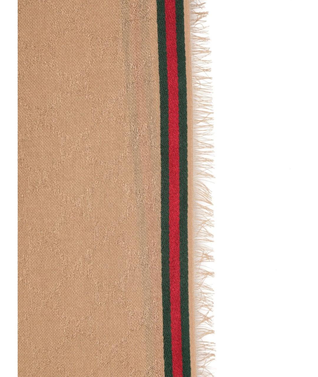 GUCCI Бежевый шарф, фото 3