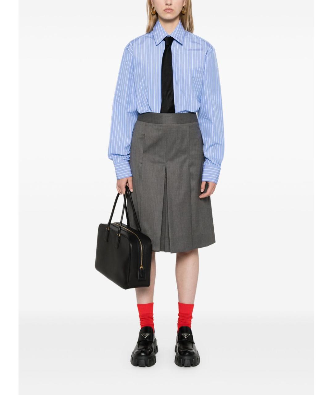 PRADA Голубая хлопковая рубашка, фото 4