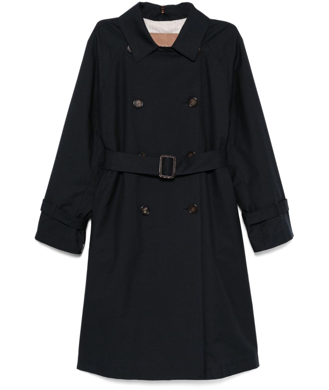 MAX MARA Темно-синее хлопковое пальто, фото 1