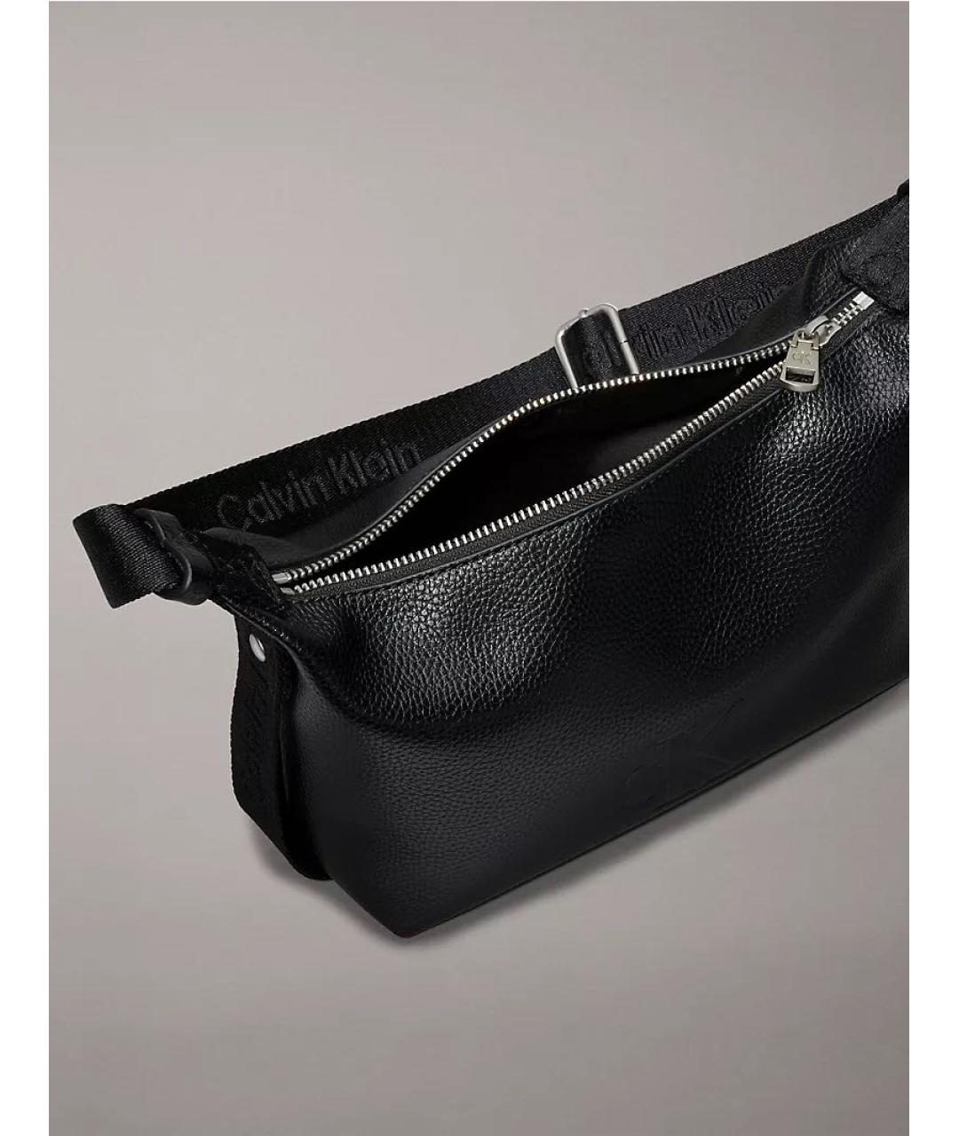 CALVIN KLEIN Черная сумка с короткими ручками из искусственной кожи, фото 3