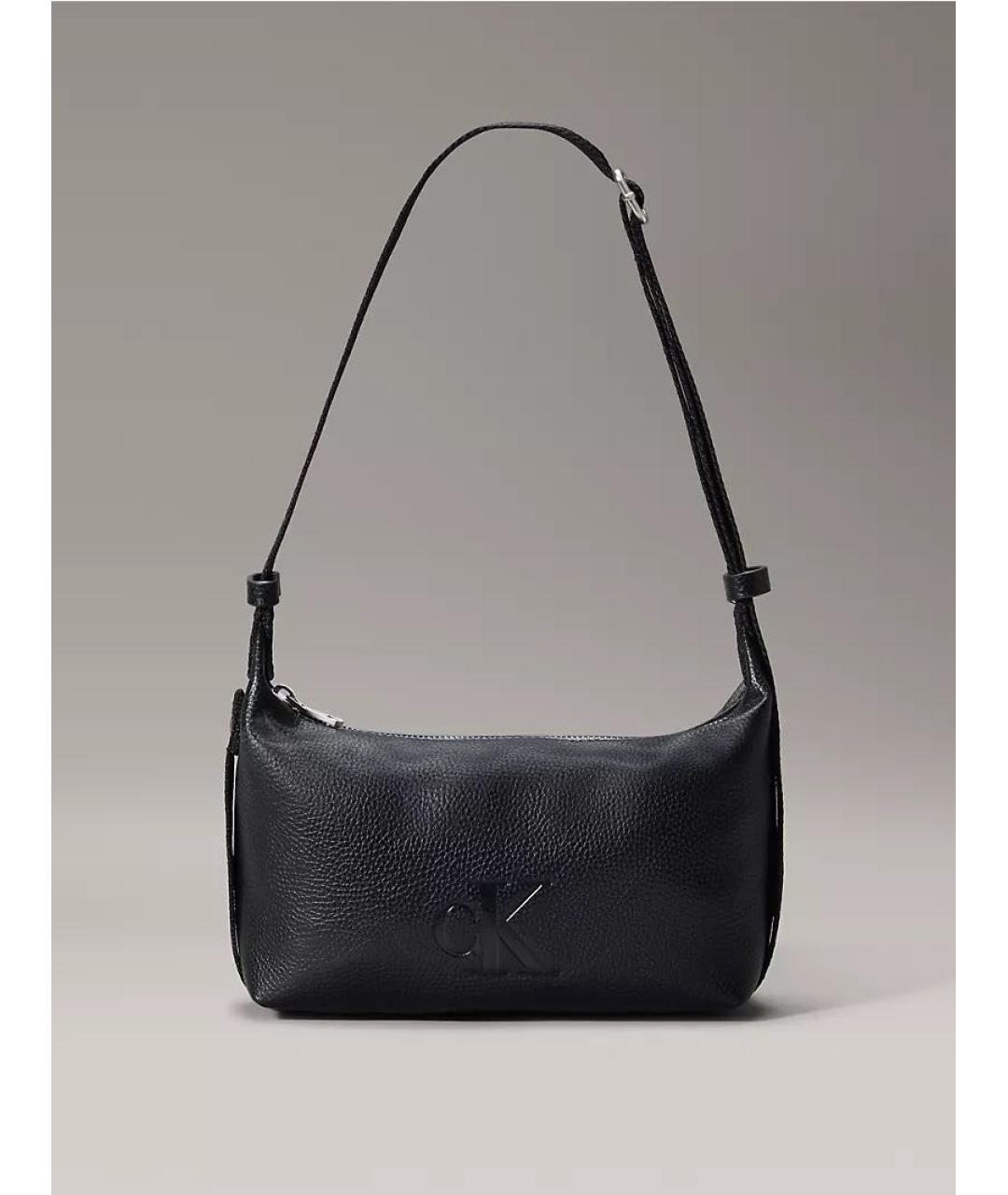 CALVIN KLEIN Черная сумка с короткими ручками из искусственной кожи, фото 9