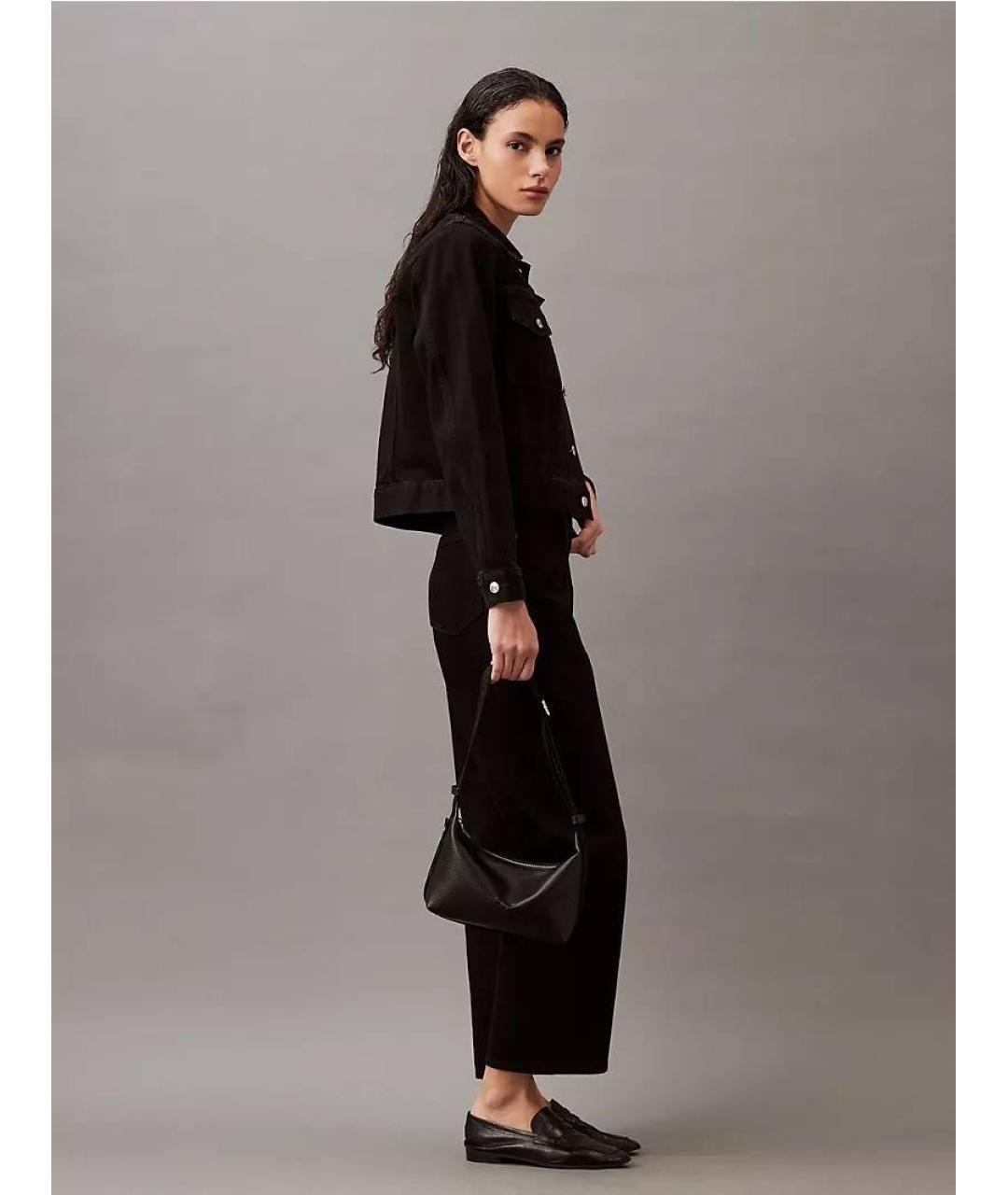 CALVIN KLEIN Черная сумка с короткими ручками из искусственной кожи, фото 4