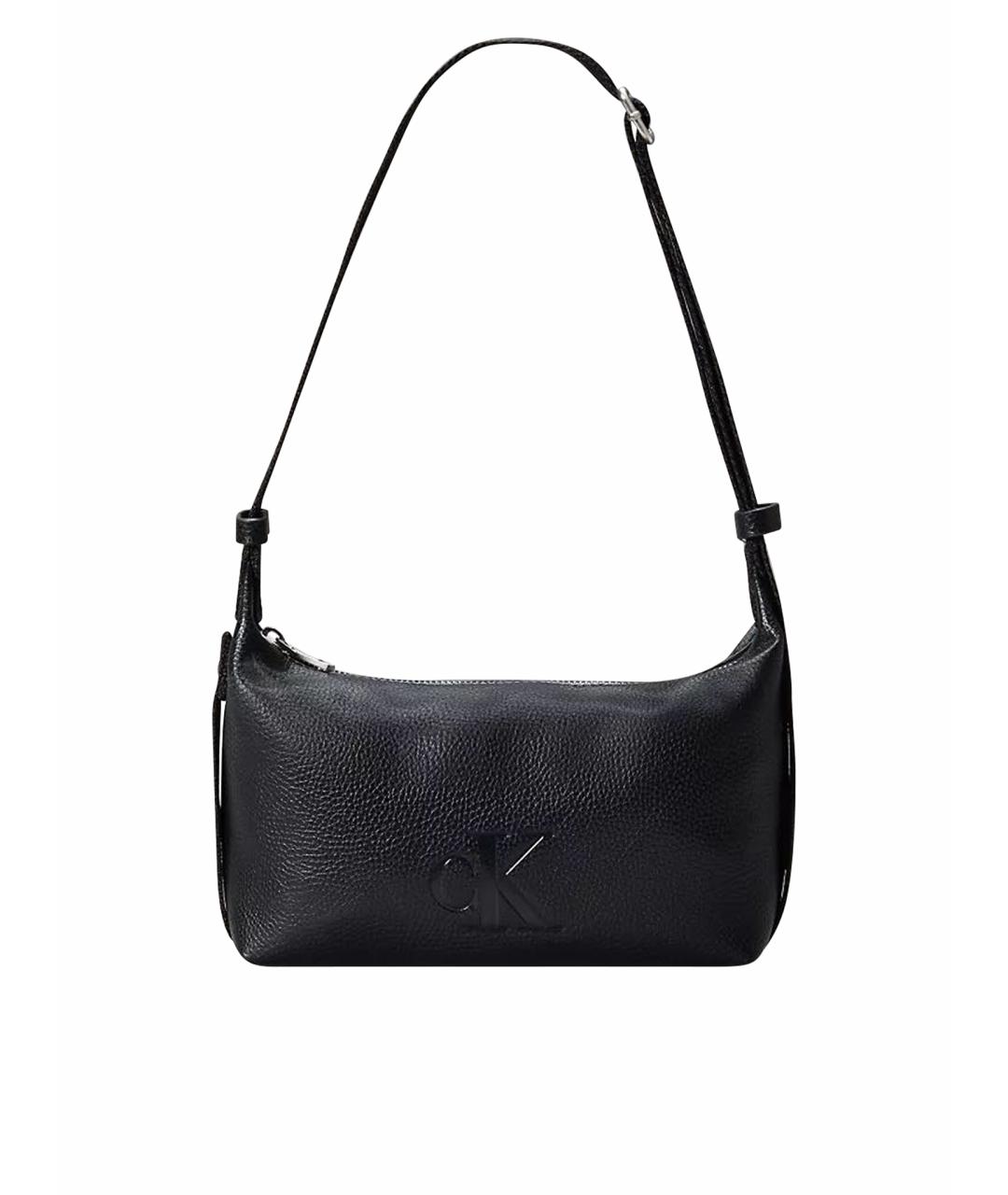 CALVIN KLEIN Черная сумка с короткими ручками из искусственной кожи, фото 1