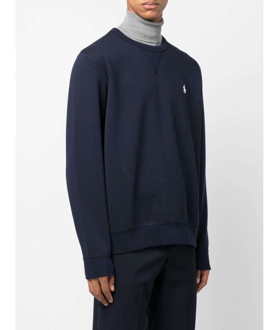 POLO RALPH LAUREN Темно-синий хлопковый джемпер / свитер, фото 4