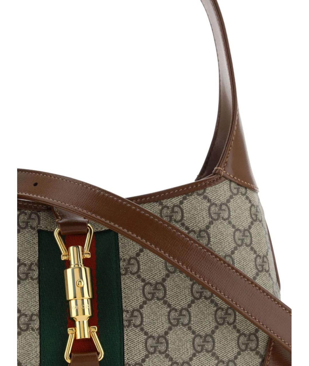 GUCCI Бежевая тканевая сумка через плечо, фото 5