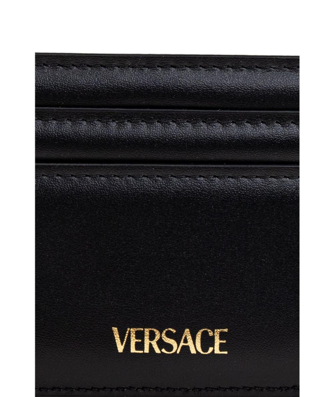 VERSACE Черный кожаный кардхолдер, фото 3