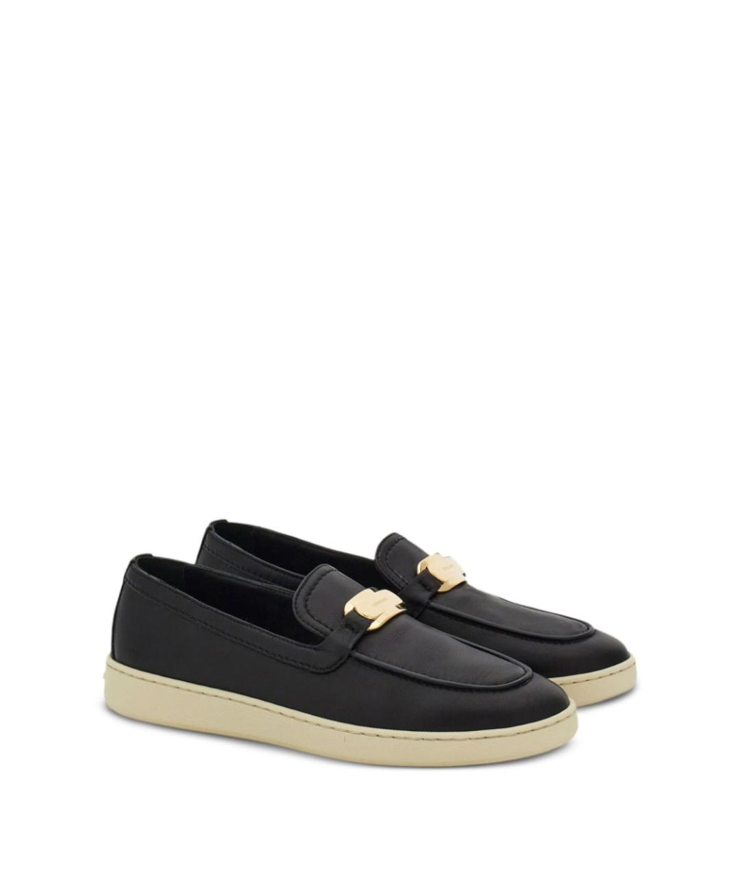 FERRAGAMO Черные кожаные лоферы, фото 6