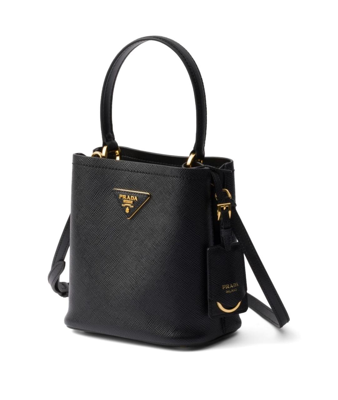 PRADA Черная кожаная сумка тоут, фото 3
