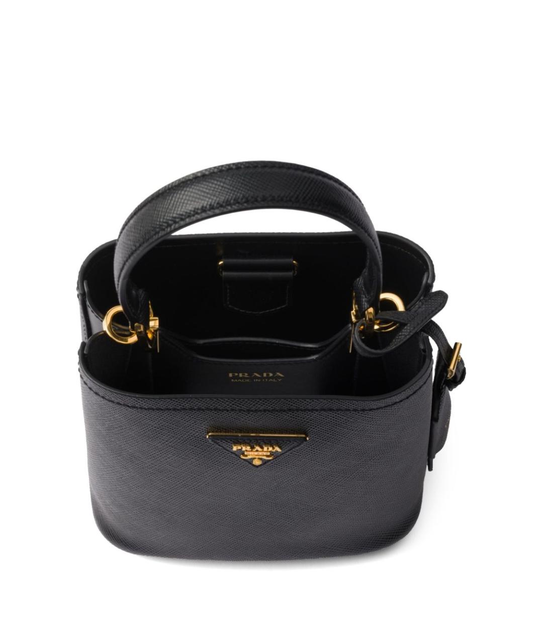 PRADA Черная кожаная сумка тоут, фото 4