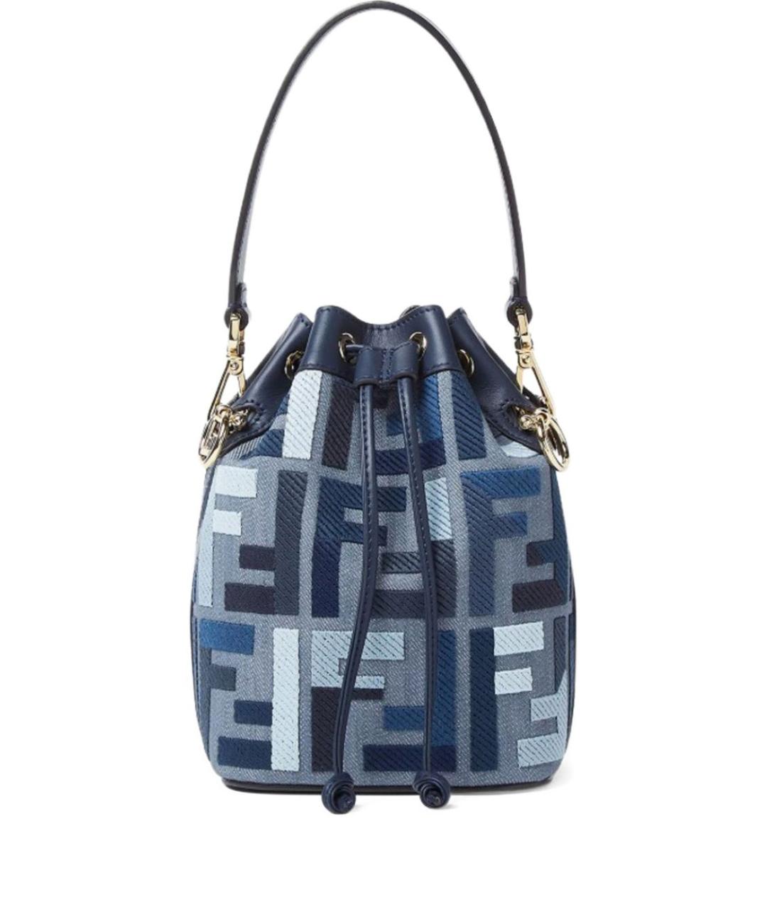 FENDI Синяя тканевая сумка тоут, фото 1
