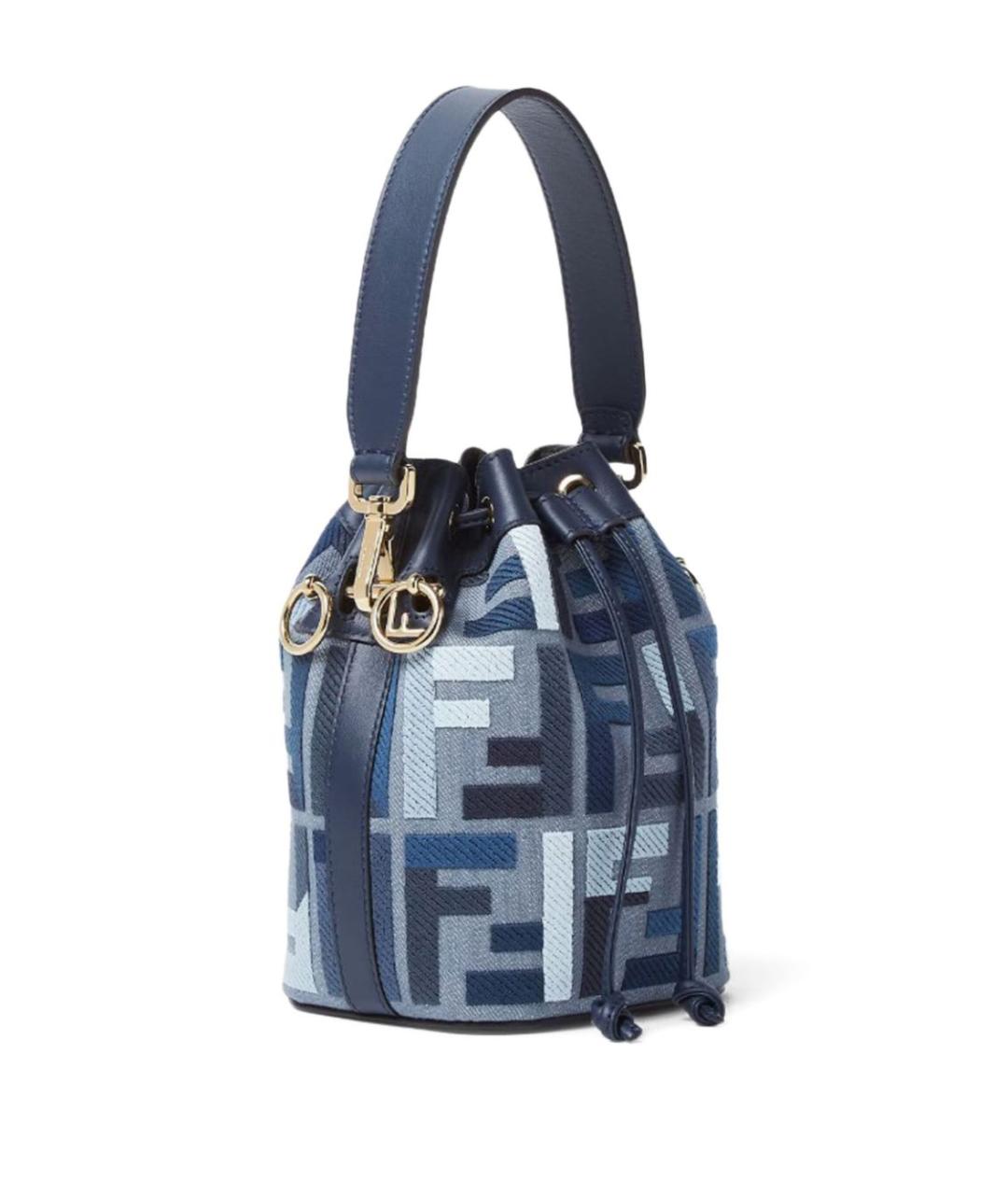 FENDI Синяя тканевая сумка тоут, фото 3