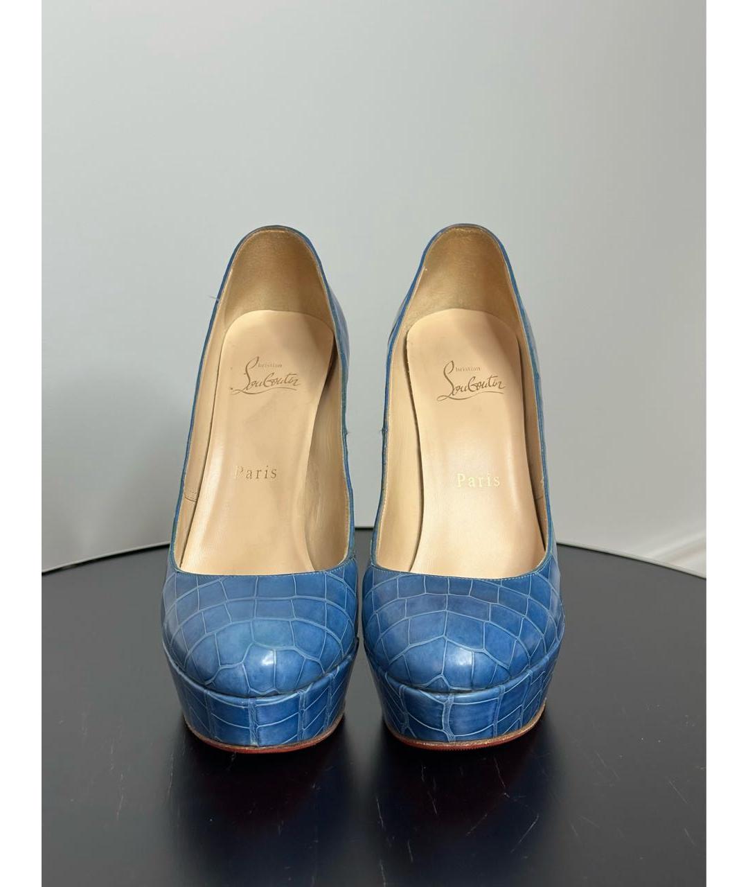 CHRISTIAN LOUBOUTIN Синие туфли из экзотической кожи, фото 2
