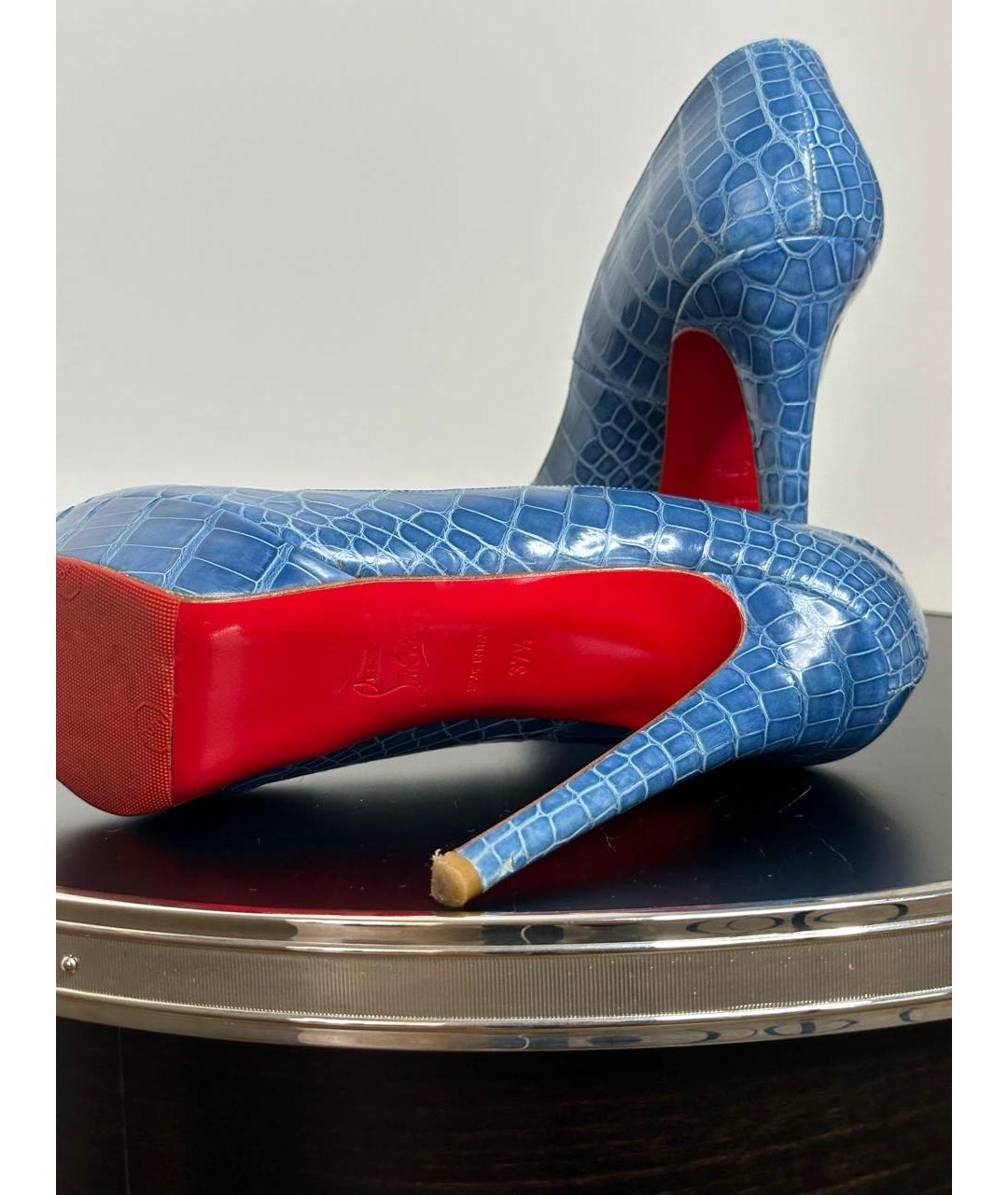 CHRISTIAN LOUBOUTIN Синие туфли из экзотической кожи, фото 5