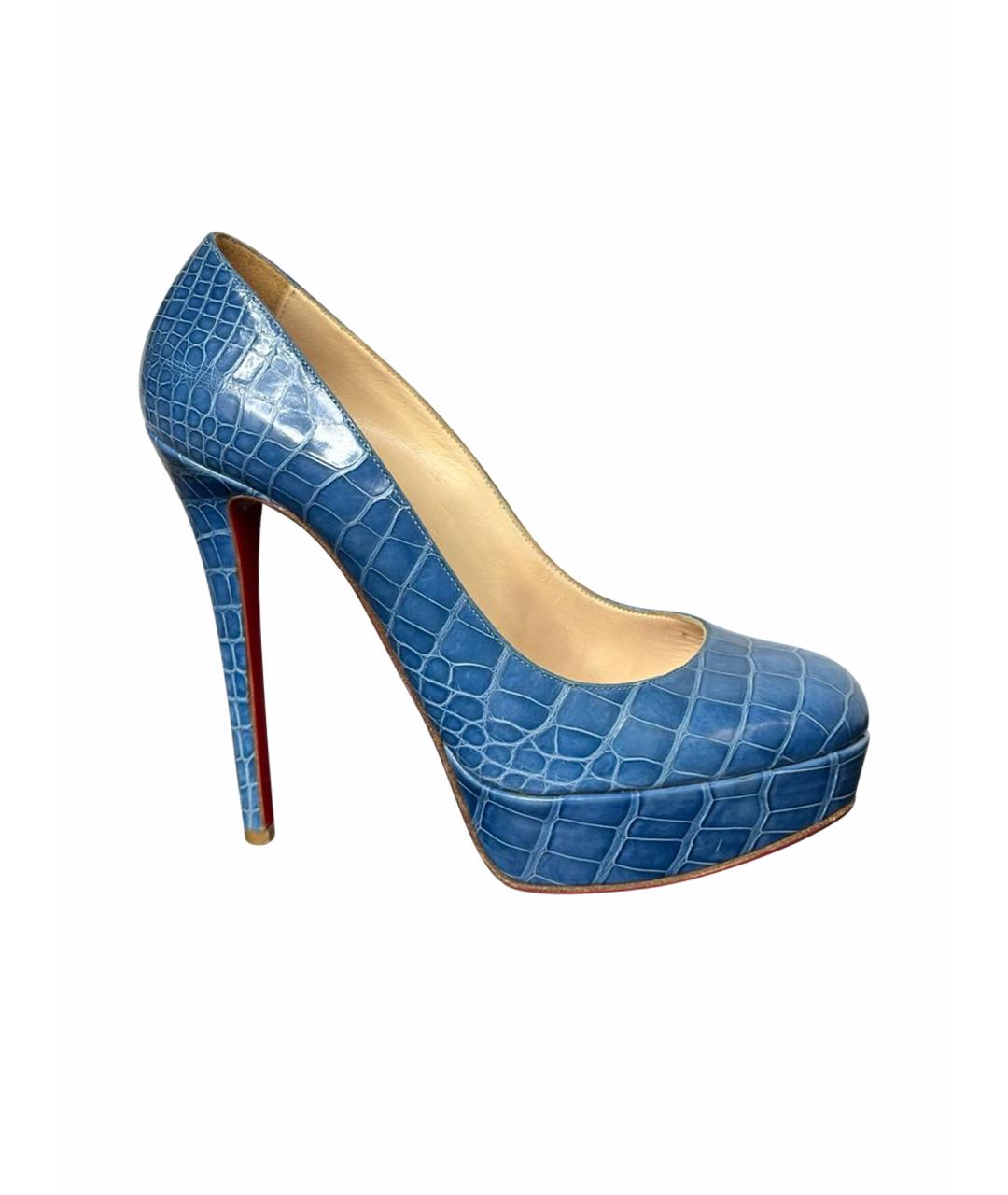 CHRISTIAN LOUBOUTIN Синие туфли из экзотической кожи, фото 1