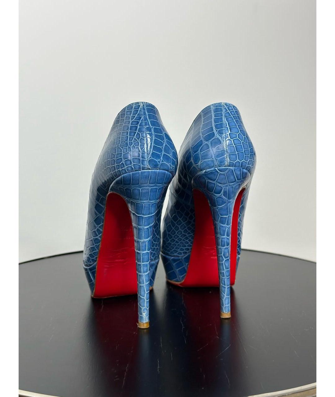 CHRISTIAN LOUBOUTIN Синие туфли из экзотической кожи, фото 4