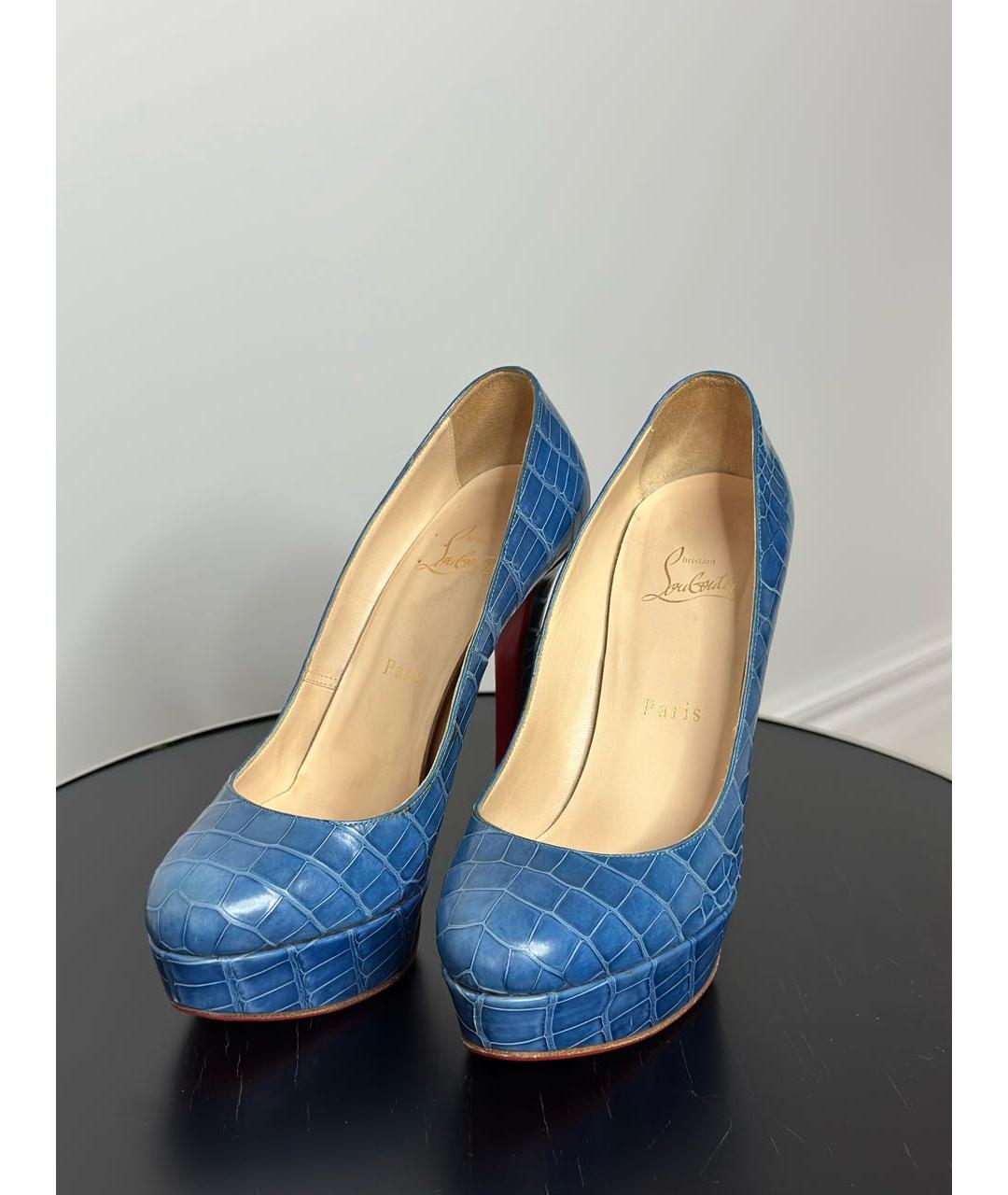 CHRISTIAN LOUBOUTIN Синие туфли из экзотической кожи, фото 3