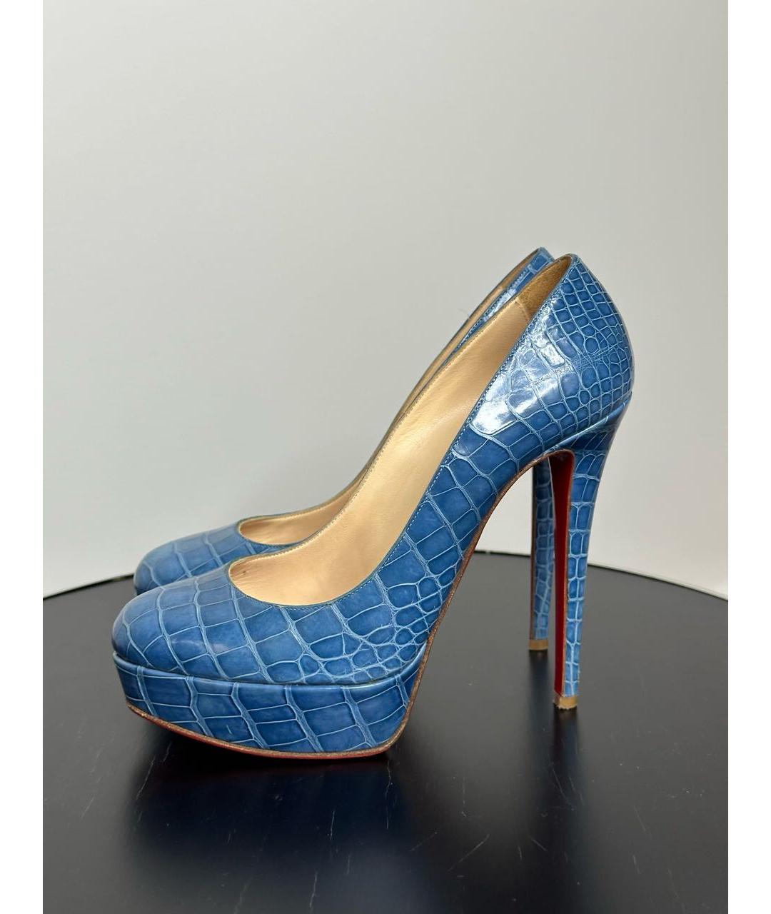 CHRISTIAN LOUBOUTIN Синие туфли из экзотической кожи, фото 6