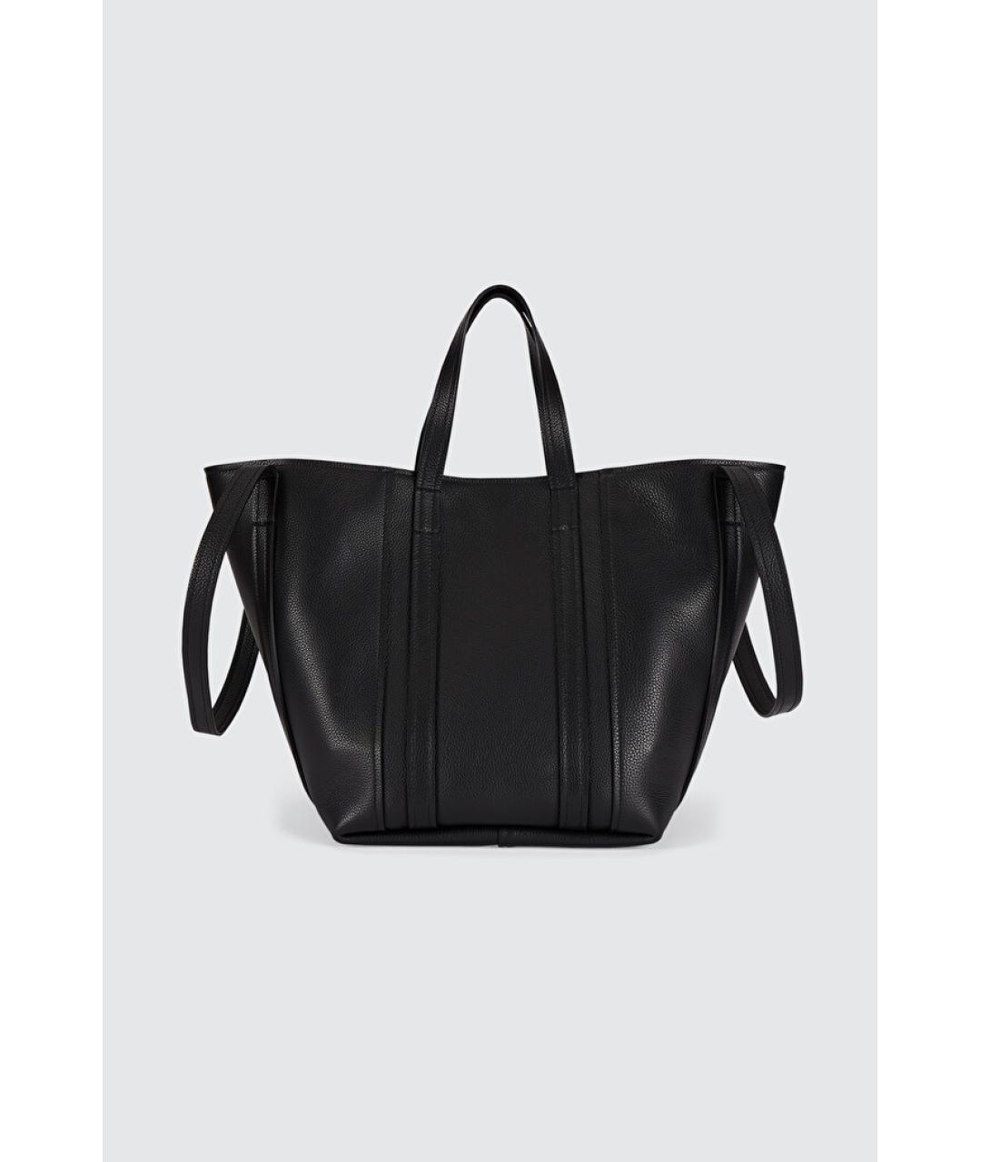 BALENCIAGA Черная кожаная сумка тоут, фото 3