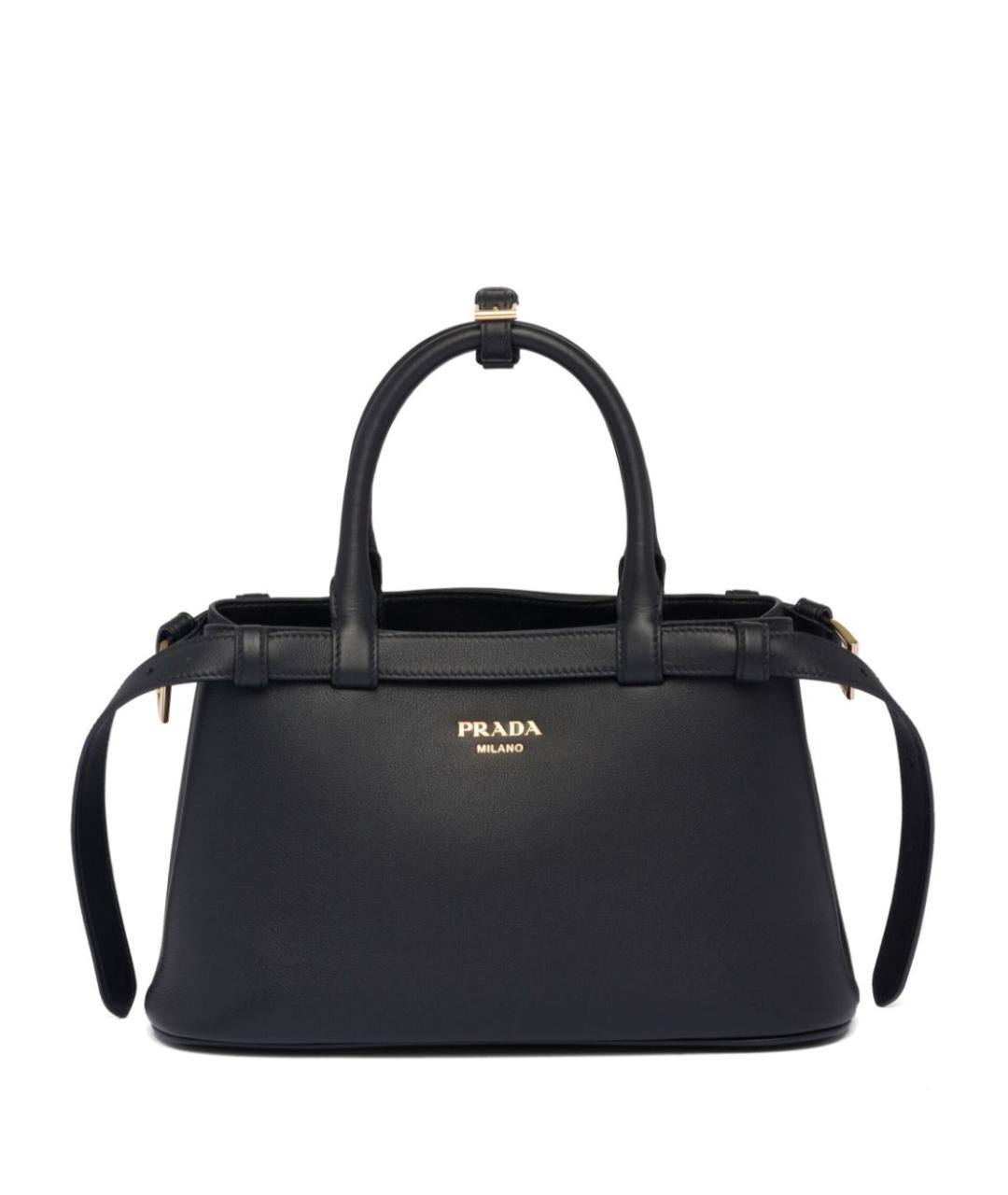 PRADA Черная кожаная сумка тоут, фото 1