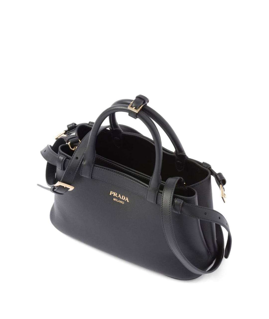 PRADA Черная кожаная сумка тоут, фото 4