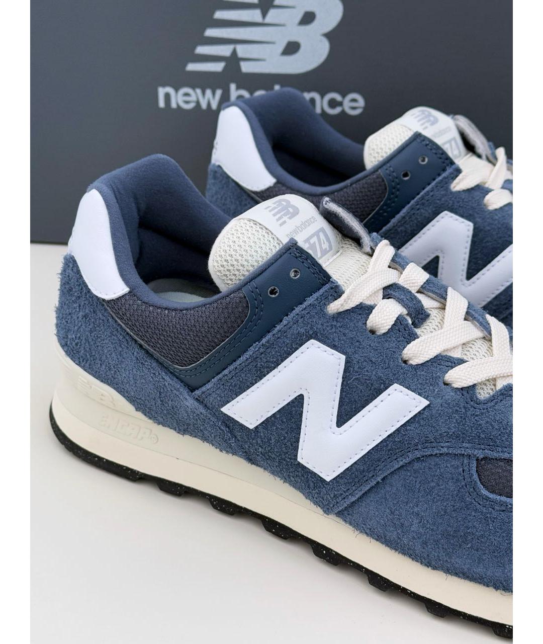 NEW BALANCE Синие замшевые низкие кроссовки / кеды, фото 4