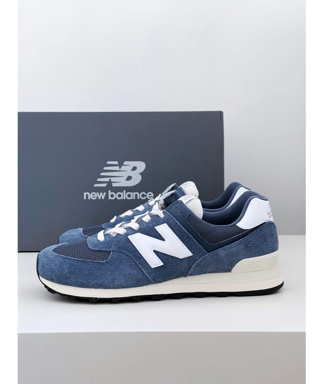 NEW BALANCE Синие замшевые низкие кроссовки / кеды, фото 5