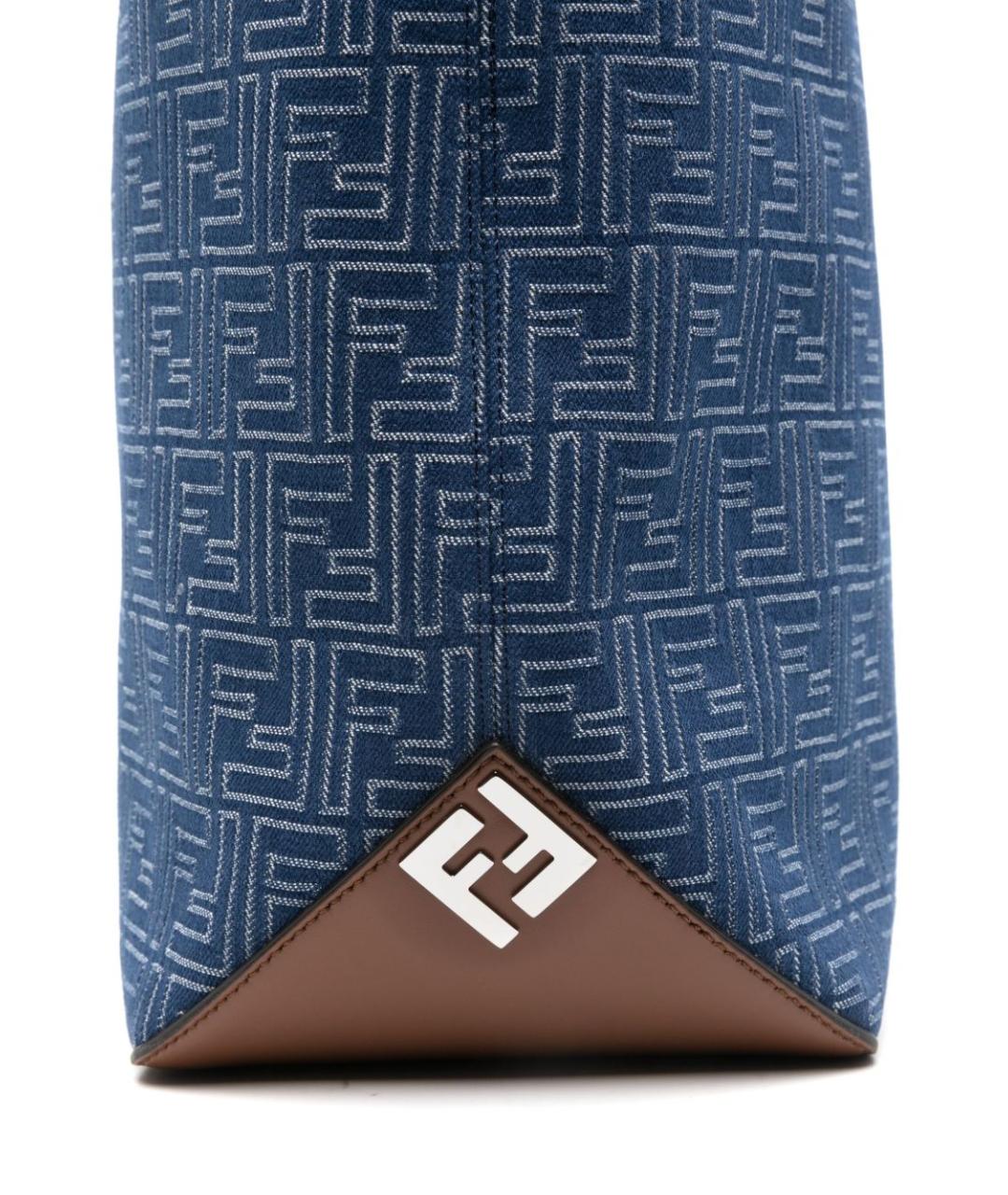 FENDI Синяя тканевая сумка тоут, фото 5