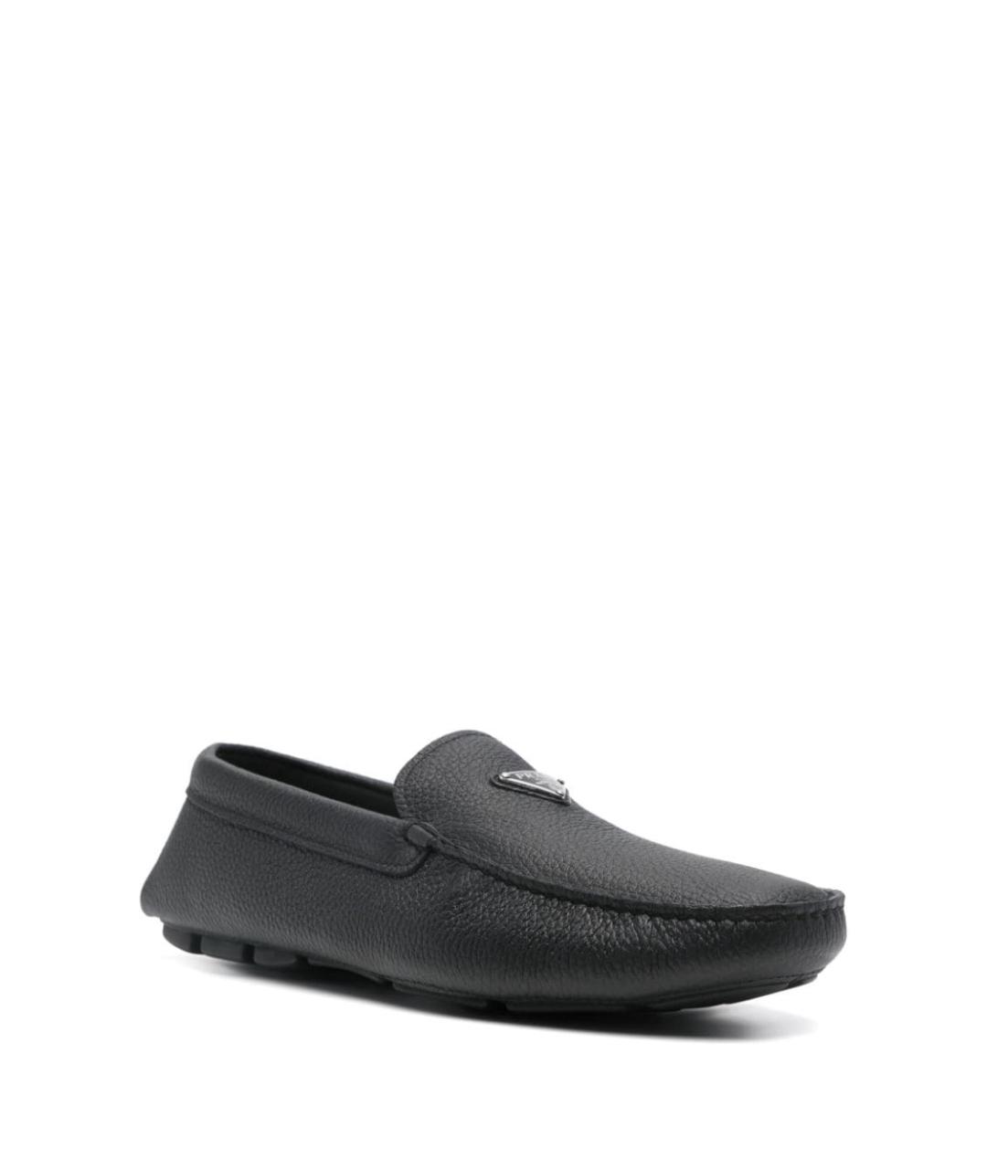 PRADA Черные кожаные мокасины, фото 4