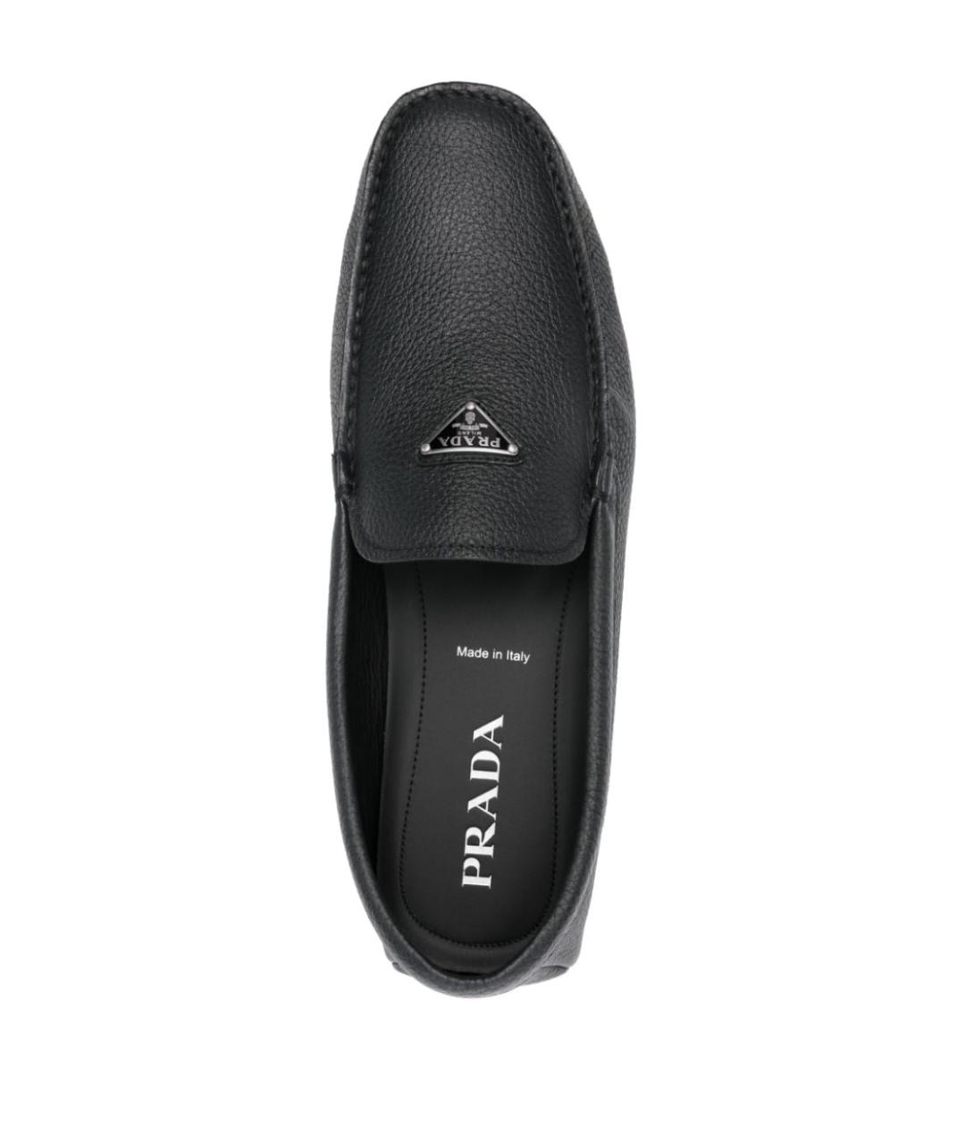 PRADA Черные кожаные мокасины, фото 3