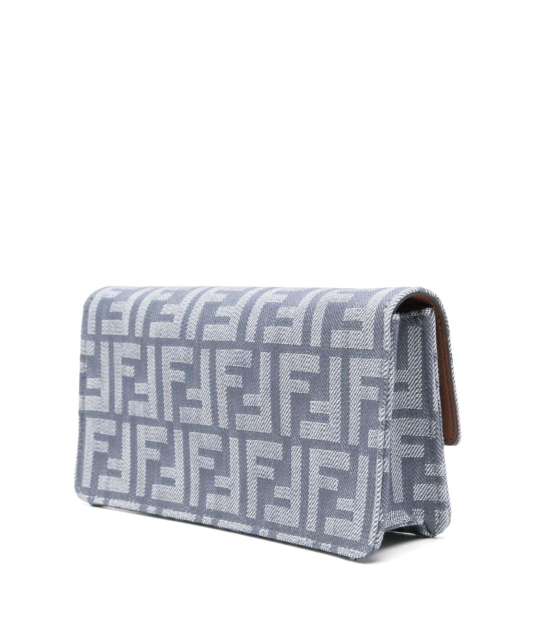 FENDI Голубая тканевая сумка через плечо, фото 3