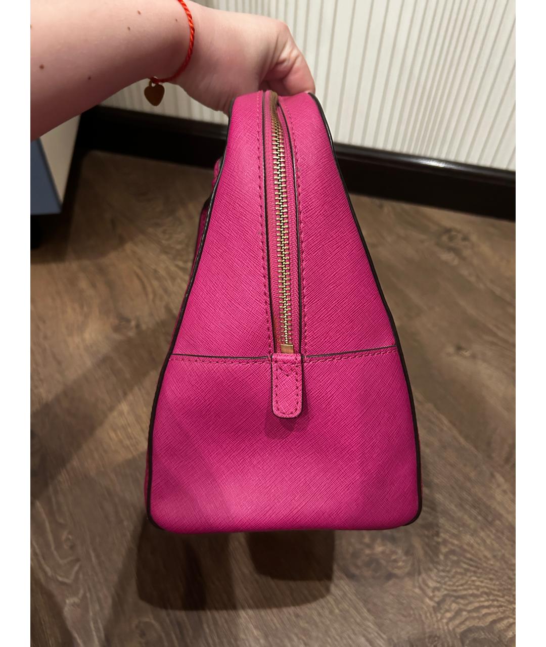 MICHAEL KORS Фуксия кожаная сумка с короткими ручками, фото 2
