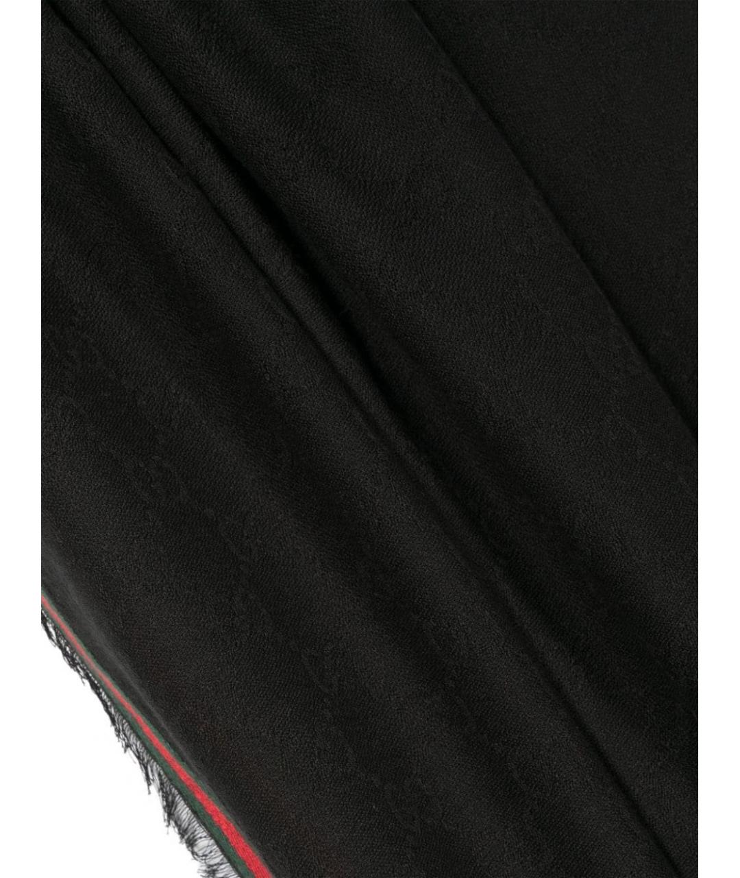 GUCCI Черный шарф, фото 3