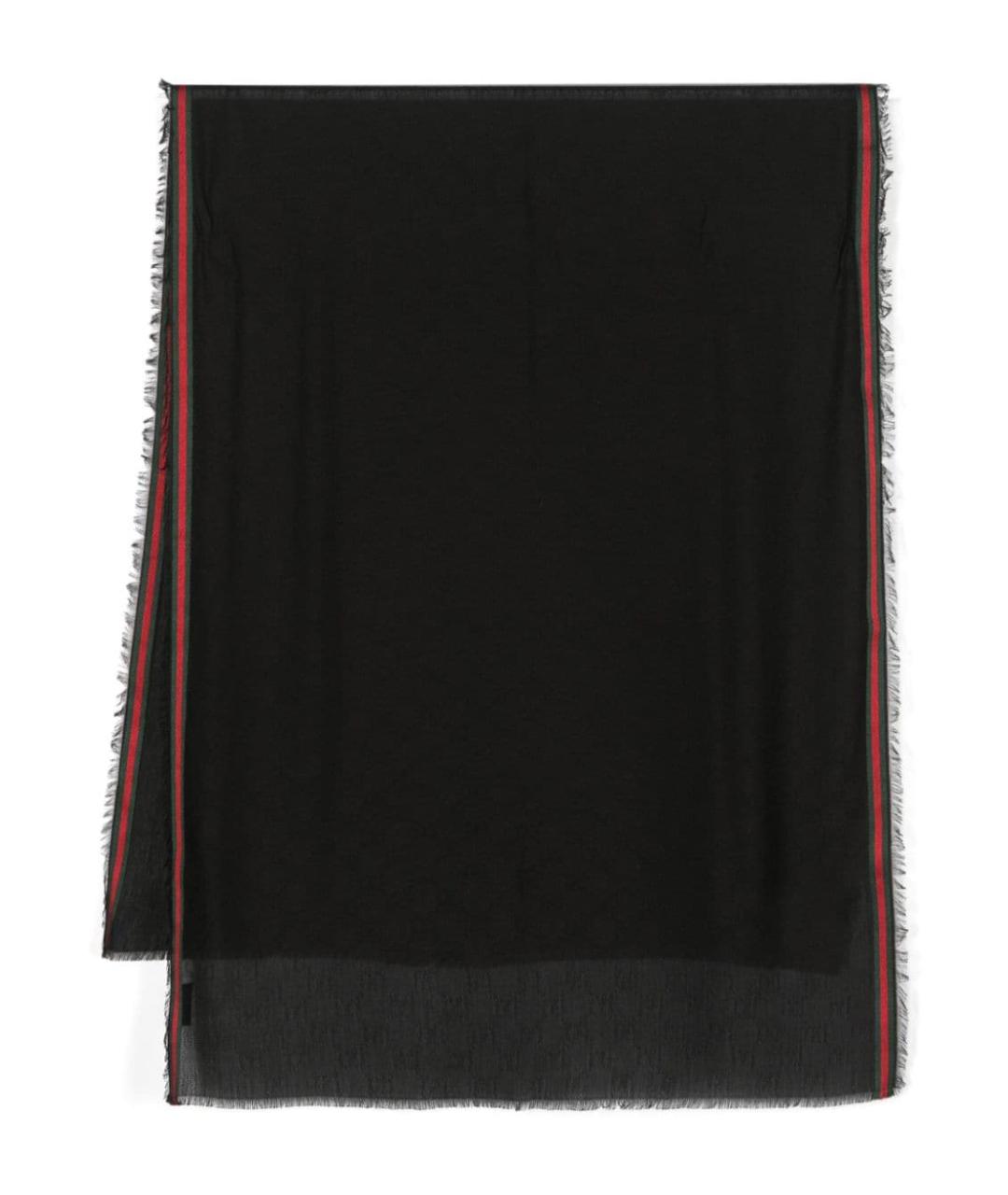 GUCCI Черный шарф, фото 1