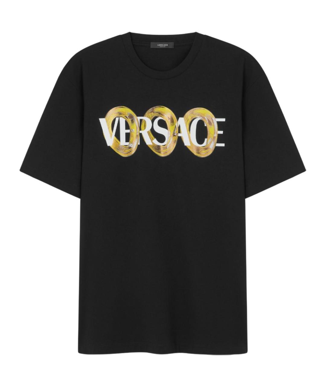 VERSACE Черная хлопковая футболка, фото 1