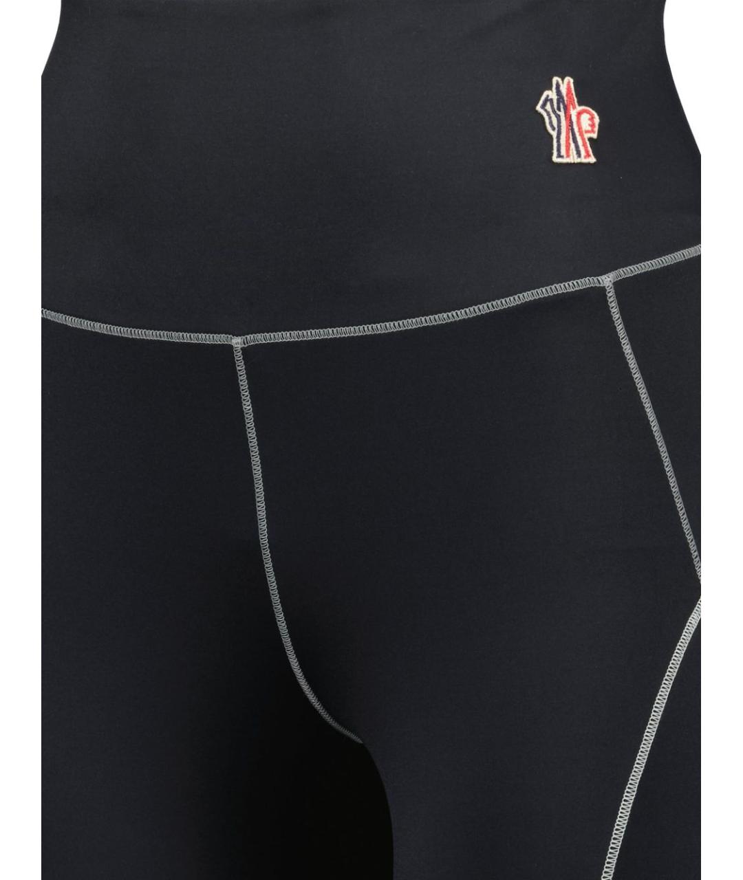 MONCLER GRENOBLE Черные полиамидовые леггинсы и велосипедки, фото 4