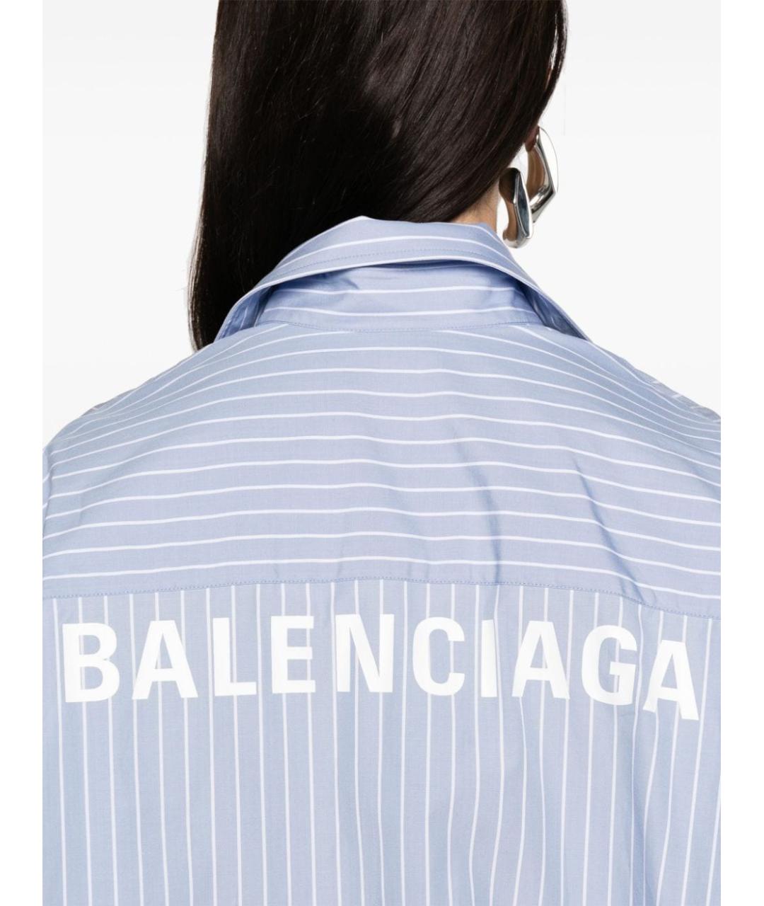 BALENCIAGA Голубая хлопковая рубашка, фото 2