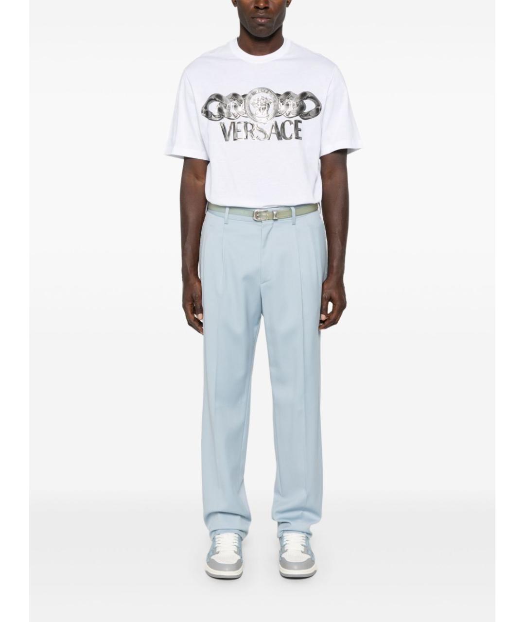 VERSACE Белая хлопковая футболка, фото 4