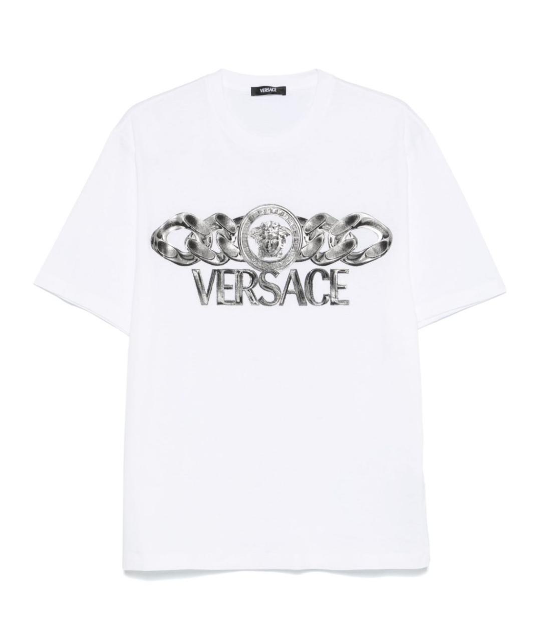 VERSACE Белая хлопковая футболка, фото 1