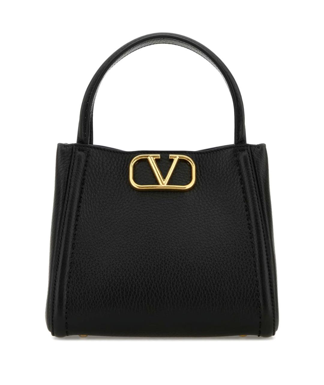 VALENTINO Черная кожаная сумка тоут, фото 1