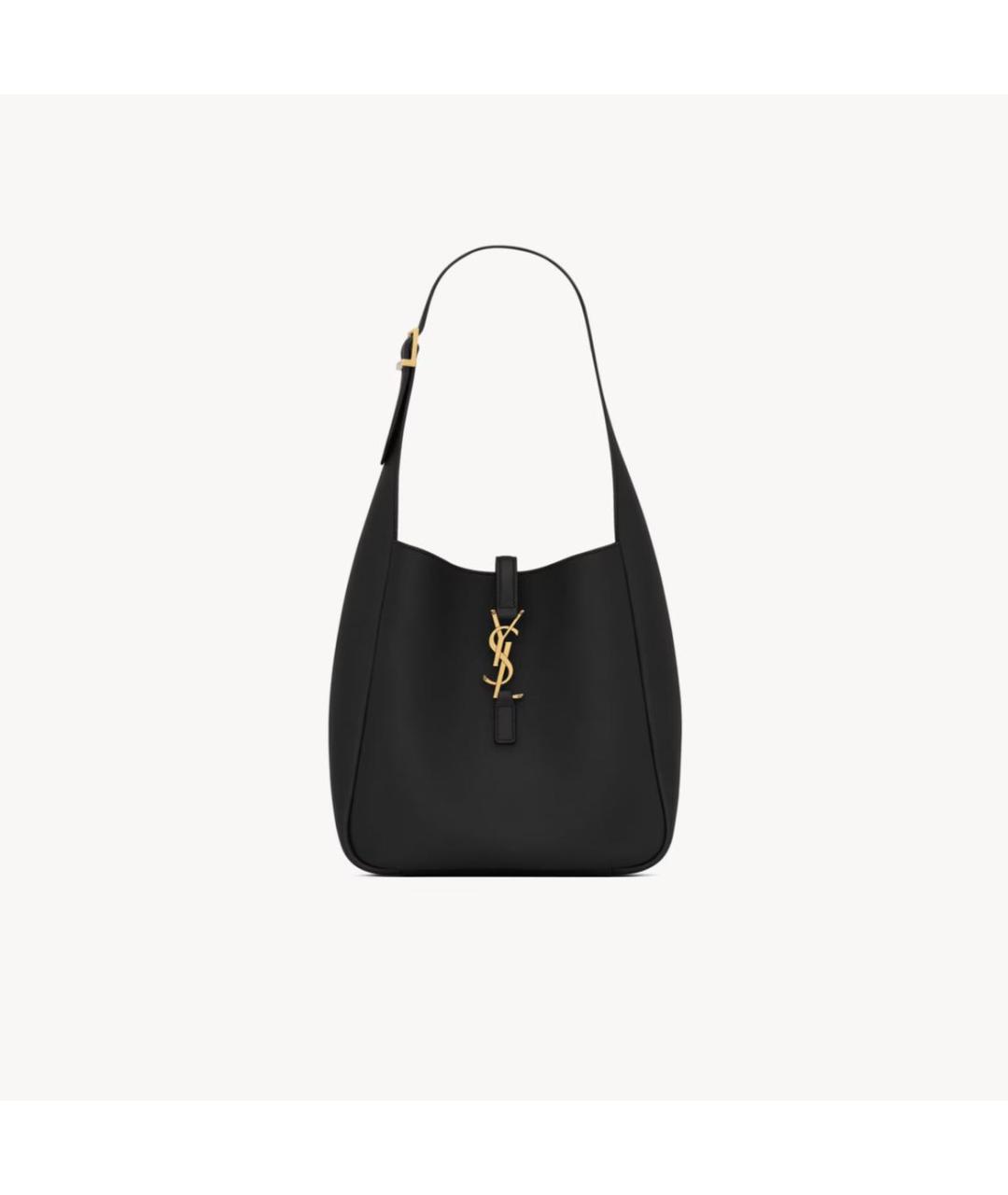 SAINT LAURENT Черная кожаная сумка тоут, фото 7