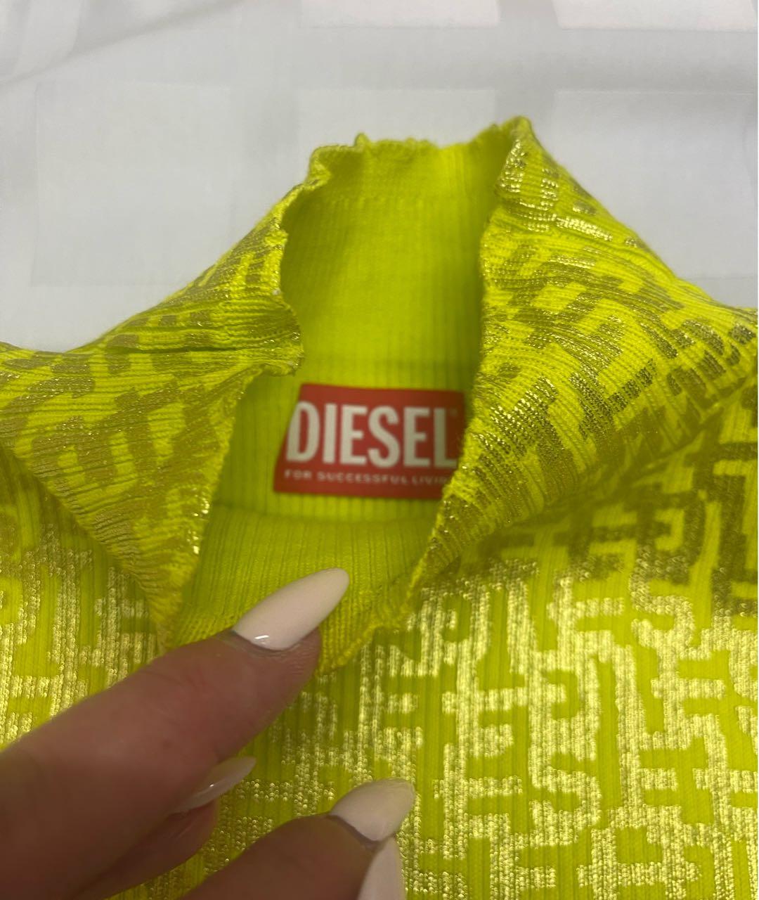 DIESEL Желтая хлопковая майка, фото 3