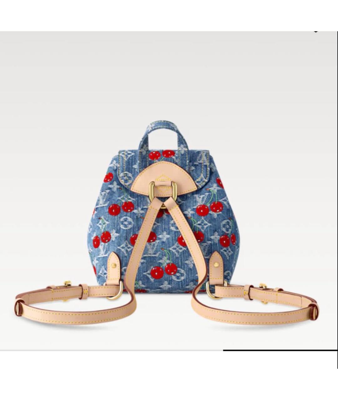 LOUIS VUITTON Голубой деним рюкзак, фото 3
