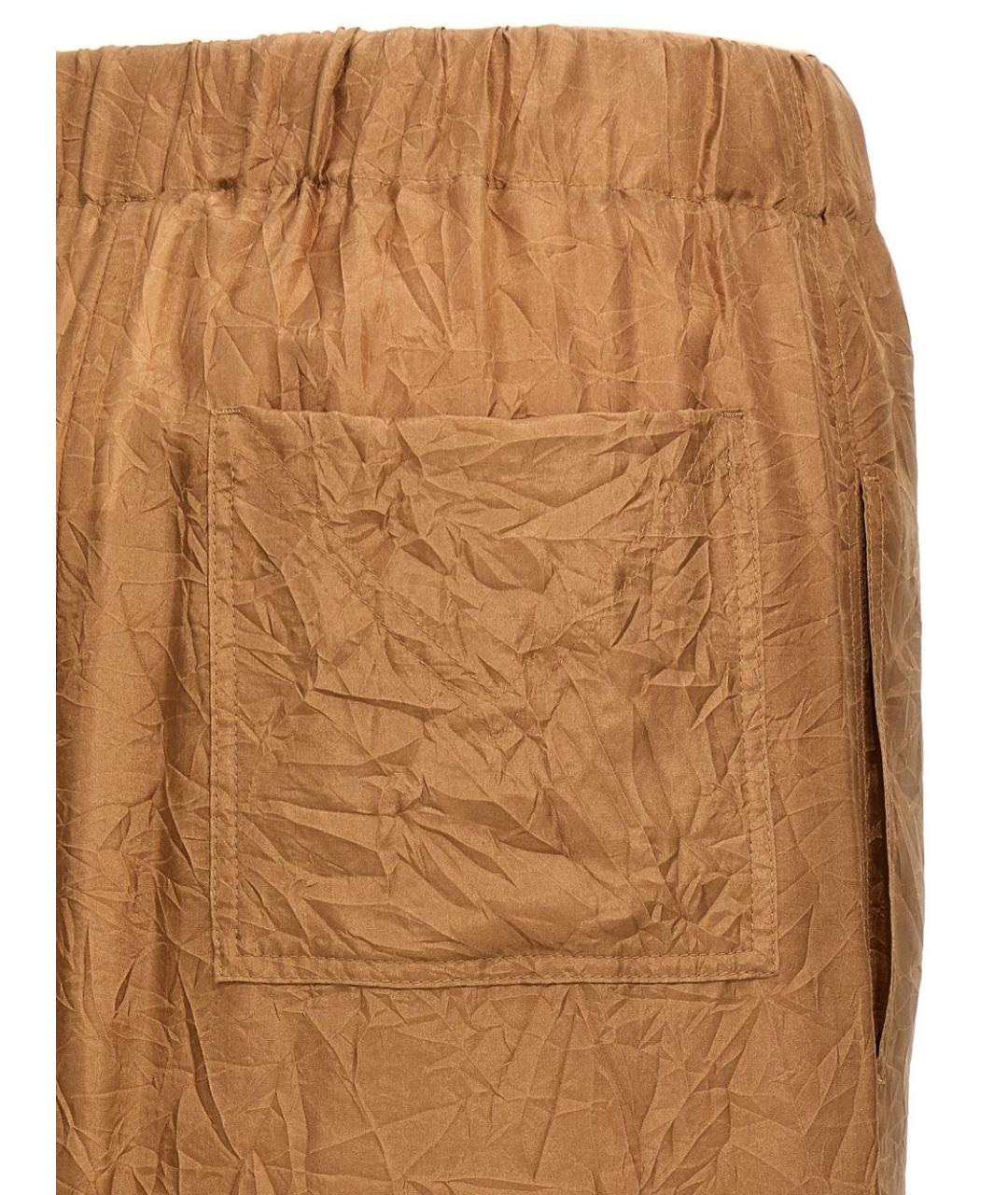 MAX MARA Коричневая шелковая юбка миди, фото 4