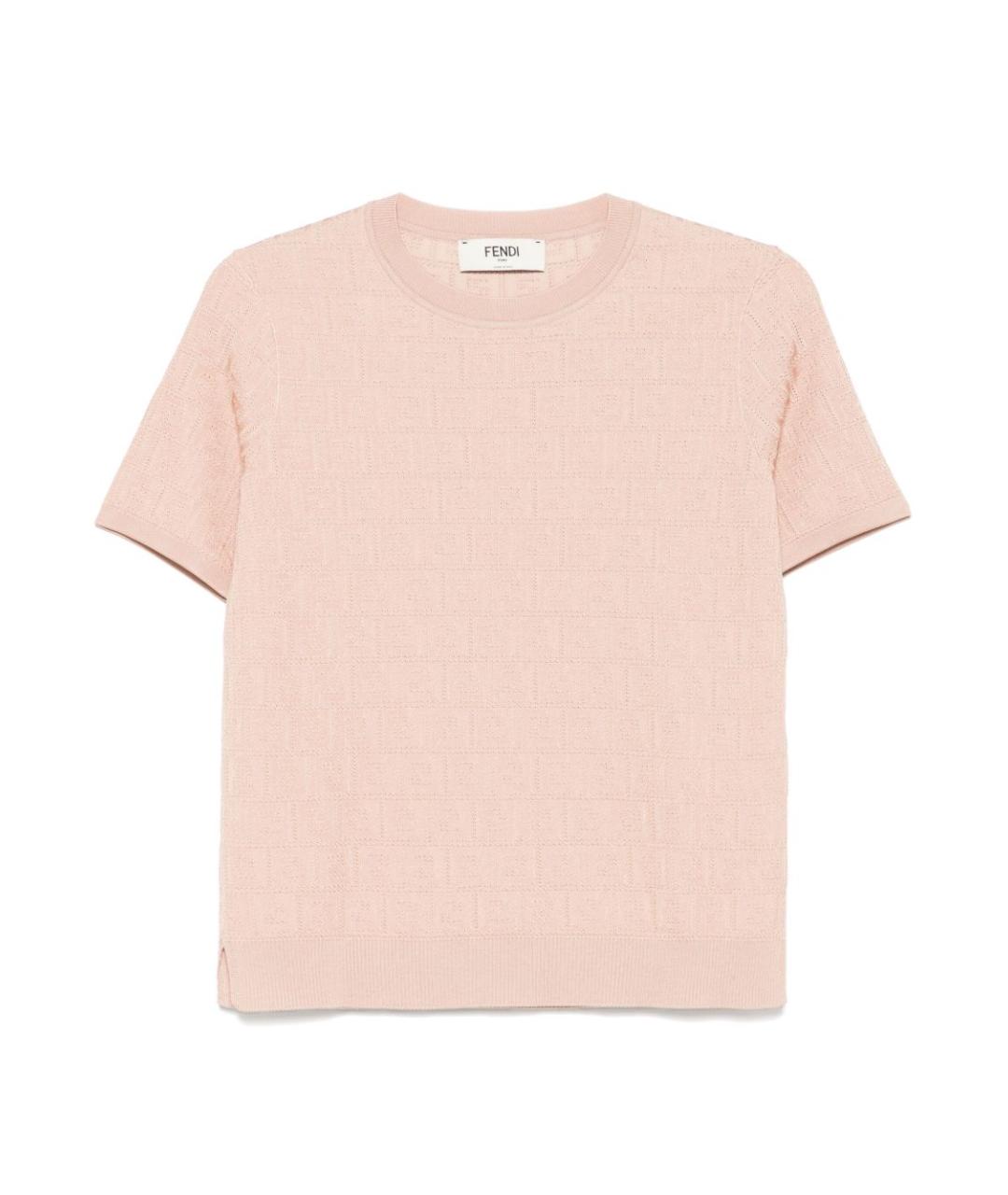 FENDI Розовая хлопковая футболка, фото 1
