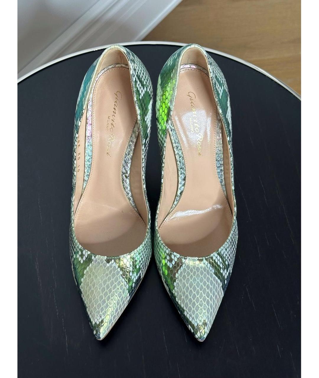 GIANVITO ROSSI Зеленые кожаные туфли, фото 2