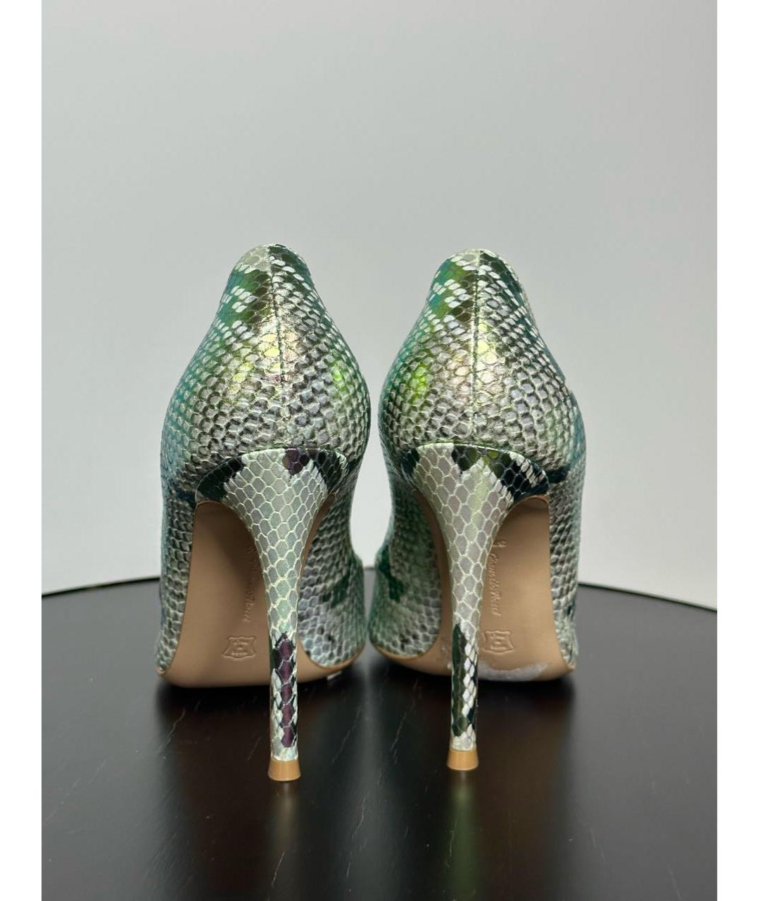 GIANVITO ROSSI Зеленые кожаные туфли, фото 4