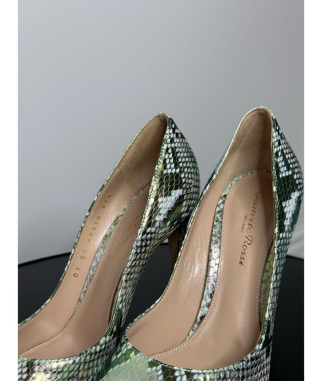 GIANVITO ROSSI Зеленые кожаные туфли, фото 5